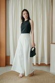 TECLA HIGH WAISTED PALAZZO (WHITE)