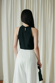 TIRZAH HALTER NECK CROP TOP (BLACK)
