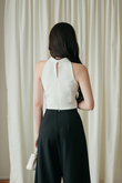 TIRZAH HALTER NECK CROP TOP (WHITE)