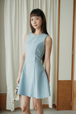 FIA ROUND NECK MINI DRESS (BLUE) FIA ROUND NECK MINI DRESS (BLUE)