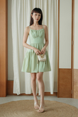 SAYLOR RUCHED BUST MINI DRESS (APPLE GREEN)