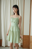 SAYLOR RUCHED BUST MINI DRESS (APPLE GREEN)