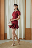 TANYA ROUND NECK PLAYSUIT (RED) TANYA ROUND NECK PLAYSUIT (RED)