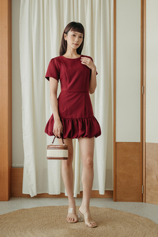 TANYA ROUND NECK PLAYSUIT (RED)