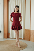 TANYA ROUND NECK PLAYSUIT (RED) TANYA ROUND NECK PLAYSUIT (RED)