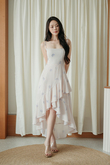 TIFFY CASCADING RUFFLES DRESS (FLORAL)