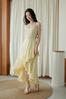 TIFFY CASCADING RUFFLES DRESS (YELLOW)