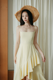 TIFFY CASCADING RUFFLES DRESS (YELLOW)