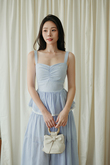 ELIANNA SWEETHEART TIERED DRESS (BLUE STRIPE)