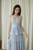 ELIANNA SWEETHEART TIERED DRESS (BLUE STRIPE)