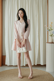 CHAVA LONG SLEEVES MINI DRESS (PINK)