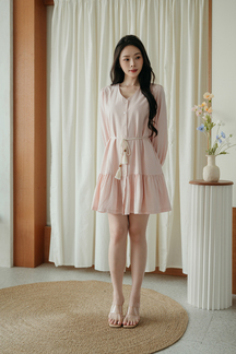 CHAVA LONG SLEEVES MINI DRESS (PINK)