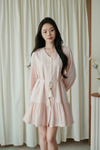 CHAVA LONG SLEEVES MINI DRESS (PINK)