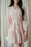 CHAVA LONG SLEEVES MINI DRESS (PINK)