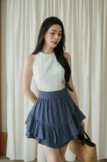 RHEANA HIGH WAISTED SKORTS (DARK BLUE)