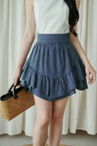 RHEANA HIGH WAISTED SKORTS (DARK BLUE)
