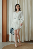 RHEANA HIGH WAISTED SKORTS (WHITE)