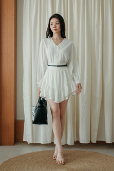 RHEANA HIGH WAISTED SKORTS (WHITE)