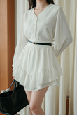 RHEANA HIGH WAISTED SKORTS (WHITE)