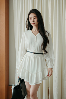 RHEANA HIGH WAISTED SKORTS (WHITE)