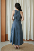 KRISTEN ROUND NECK MAXI DRESS (DARK BLUE) KRISTEN ROUND NECK MAXI DRESS (DARK BLUE)