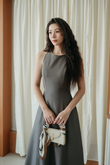 KRISTEN ROUND NECK MAXI DRESS (GREYISH BROWN) KRISTEN ROUND NECK MAXI DRESS (GREYISH BROWN)