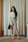 DILLON HIGH WAISTED SHORTS (BEIGE)
