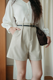 DILLON HIGH WAISTED SHORTS (BEIGE)