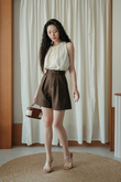 DILLON HIGH WAISTED SHORTS (BROWN)
