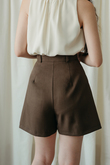 DILLON HIGH WAISTED SHORTS (BROWN)