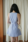 KHLOE BUTTON DOWN MINI DRESS (BLUE STRIPE)