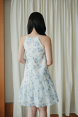 MIKO HALTER NECK MINI DRESS (BLUE FLORAL) MIKO HALTER NECK MINI DRESS (BLUE FLORAL)