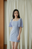 DIORE FLUTTER SLEEVES MINI DRESS (PERIWINKLE) DIORE FLUTTER SLEEVES MINI DRESS (PERIWINKLE)