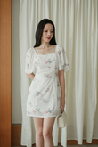 DIORE FLUTTER SLEEVES MINI DRESS (FLORAL) 