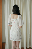 DIORE FLUTTER SLEEVES MINI DRESS (FLORAL) 