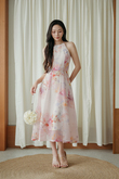 VIKY HALTER NECK MIDI DRESS (FLORAL) VIKY HALTER NECK MIDI DRESS (FLORAL)