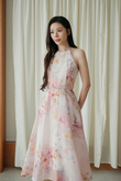 VIKY HALTER NECK MIDI DRESS (FLORAL) VIKY HALTER NECK MIDI DRESS (FLORAL)