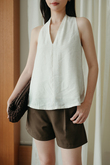 WALLKER V-NECK SHIFT TOP (CREAM)