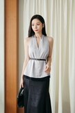WALLKER V-NECK SHIFT TOP (GREY) WALLKER V-NECK SHIFT TOP (GREY)