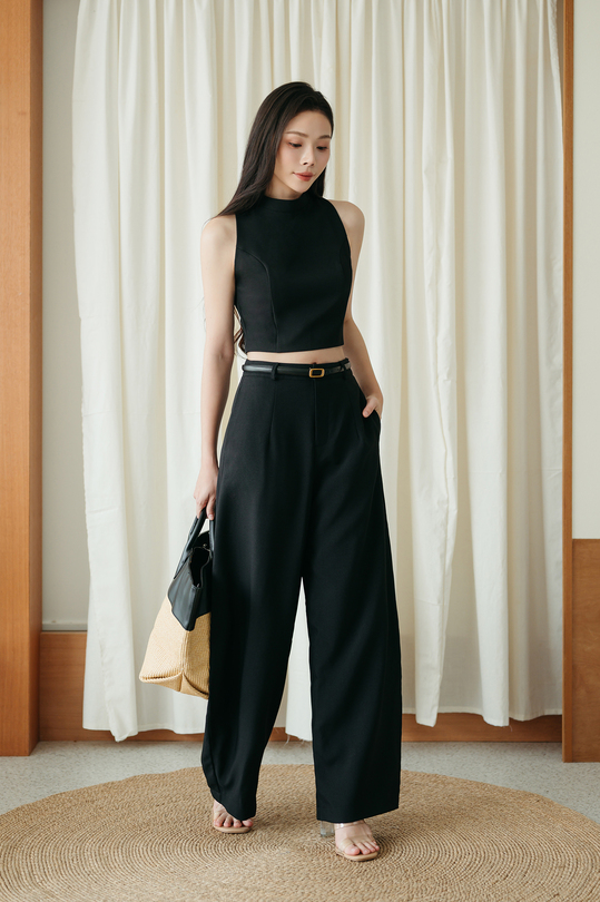  MICHAEL BARREL MID WAIST PANTS (BLACK)