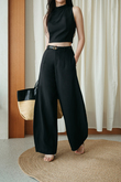  MICHAEL BARREL MID WAIST PANTS (BLACK)