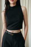 NIVA ROUND NECK CROP TOP (BLACK) NIVA ROUND NECK CROP TOP (BLACK)