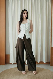 MILANA SQUARE NECK BUTTON TOP (WHITE)