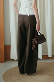 MICHAEL BARREL MID WAIST PANTS (BROWN) MICHAEL BARREL MID WAIST PANTS (BROWN)