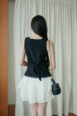 MILANA SQUARE NECK BUTTON TOP (BLACK)