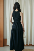 KATY ROUND NECK TIERED DRESS (BLACK) KATY ROUND NECK TIERED DRESS (BLACK)