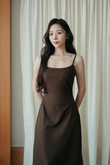 BRITNEY CAMISOLE DRESS (BROWN) BRITNEY CAMISOLE DRESS (BROWN)