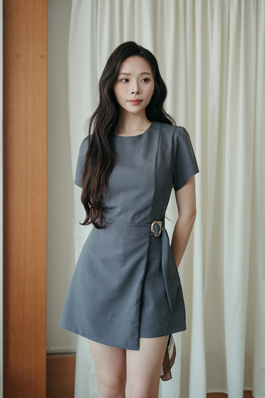 CARLYN CROSSOVER PLAYSUIT (GREY) 