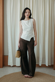 DIA ASYMMETRICAL RIBBON TOP (WHITE)