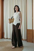 DIA ASYMMETRICAL RIBBON TOP (WHITE)